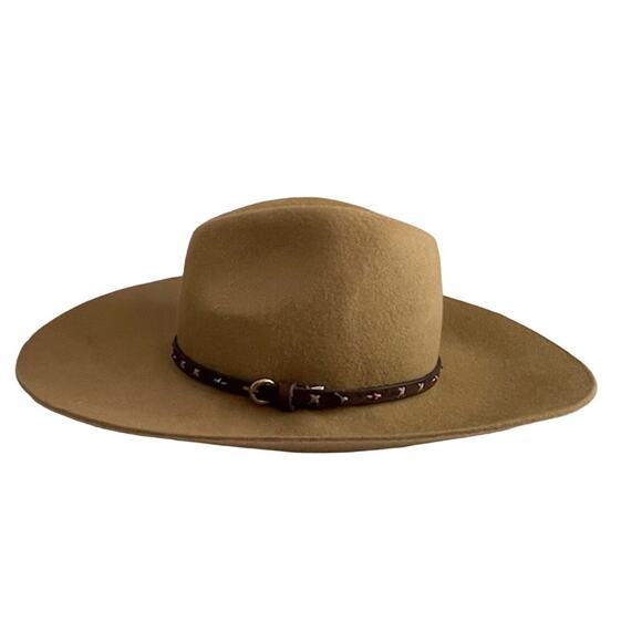 Free People women's camel colored felt hat with headband. - Picture 2 of 6